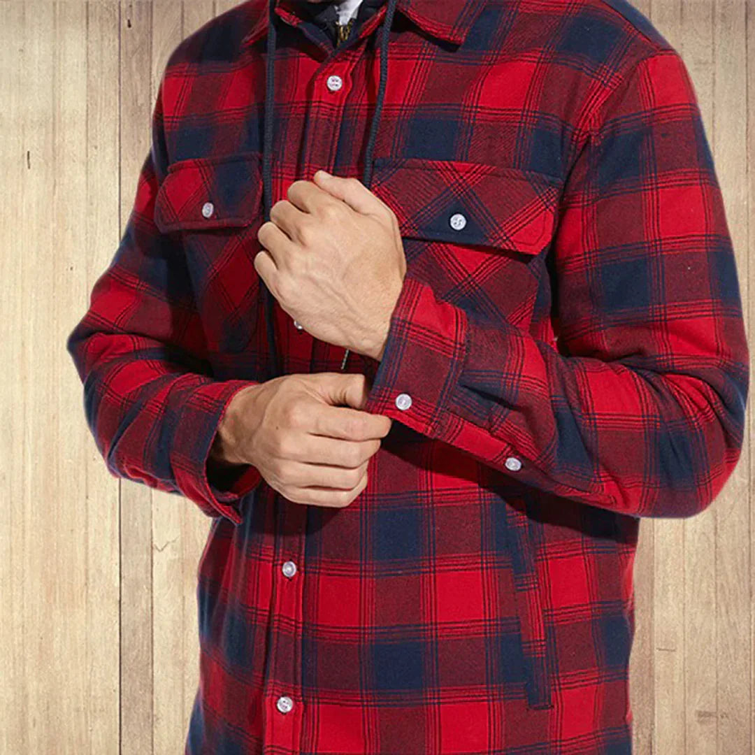 Florian - Checked jacket with hood for men