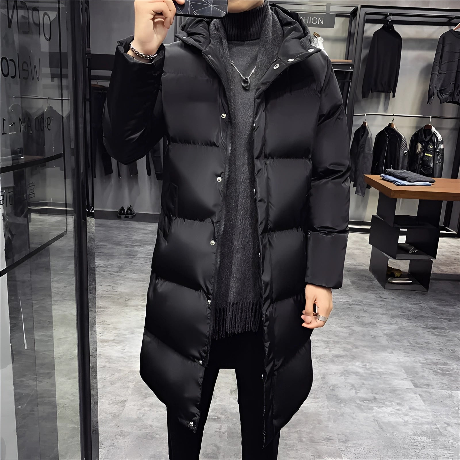 Jacob Glossy Puffer Winter Jacket - Long & Insulated