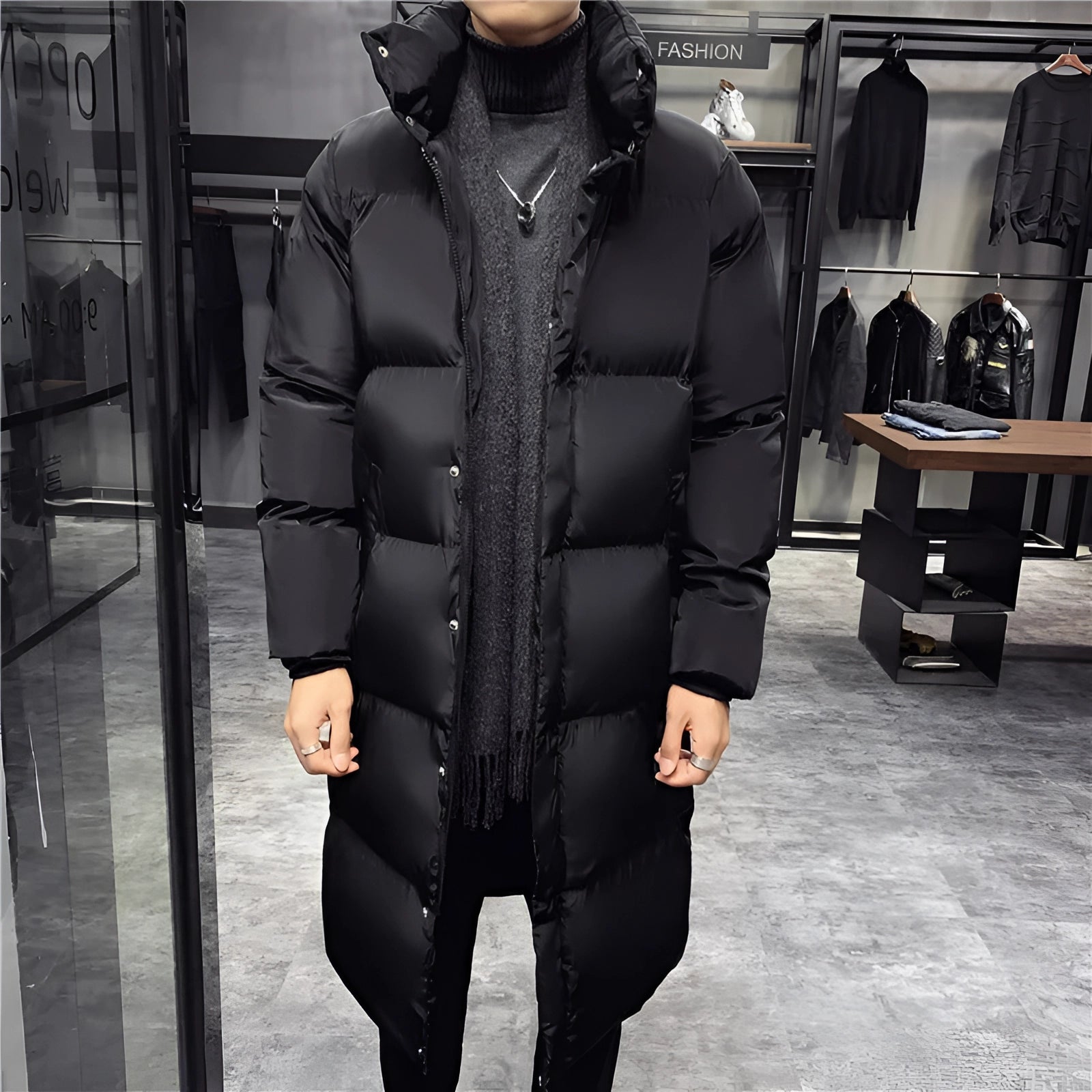 Jacob Glossy Puffer Winter Jacket - Long & Insulated