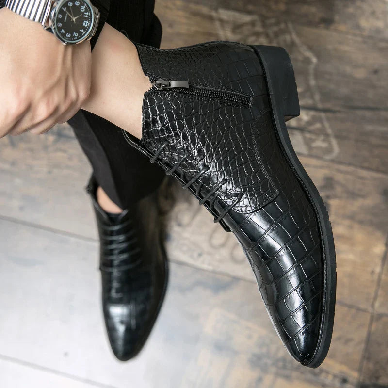 Viktor | Crocodile Leather Boots